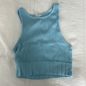 Blue Zara Ribbed Women's Tank Top